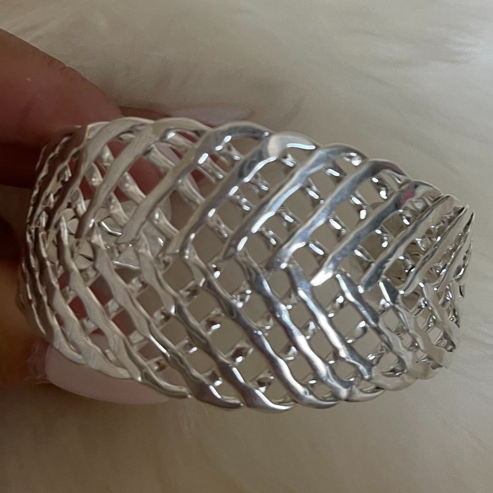 Silver Tapered Cuff Bracelet | 1.5" Wide | NWT